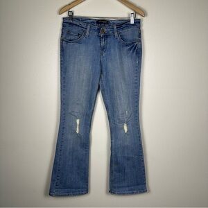 Y2K Vintage LEVI'S Low Rise Too Superlow 524 Light Wash Distressed Bootcut Jeans